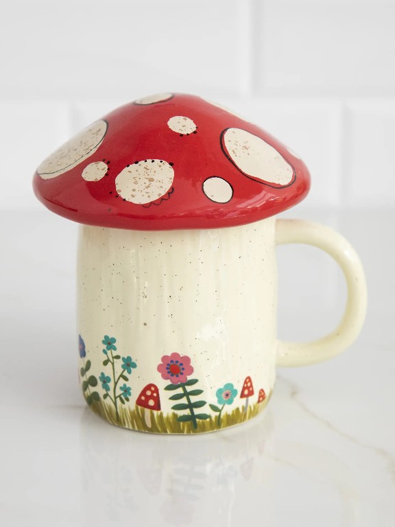 Mushroom Mug with Lid Grow Own Way and other Wholesale stackable coffee mugs for your store trending on Faire.